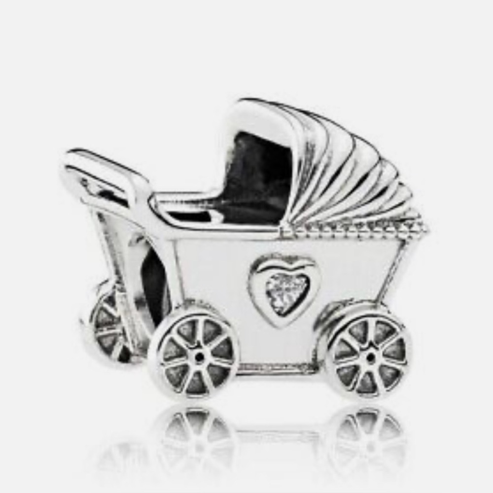 Pandora Baby's Pram Charm, Clear CZ 792102CZ